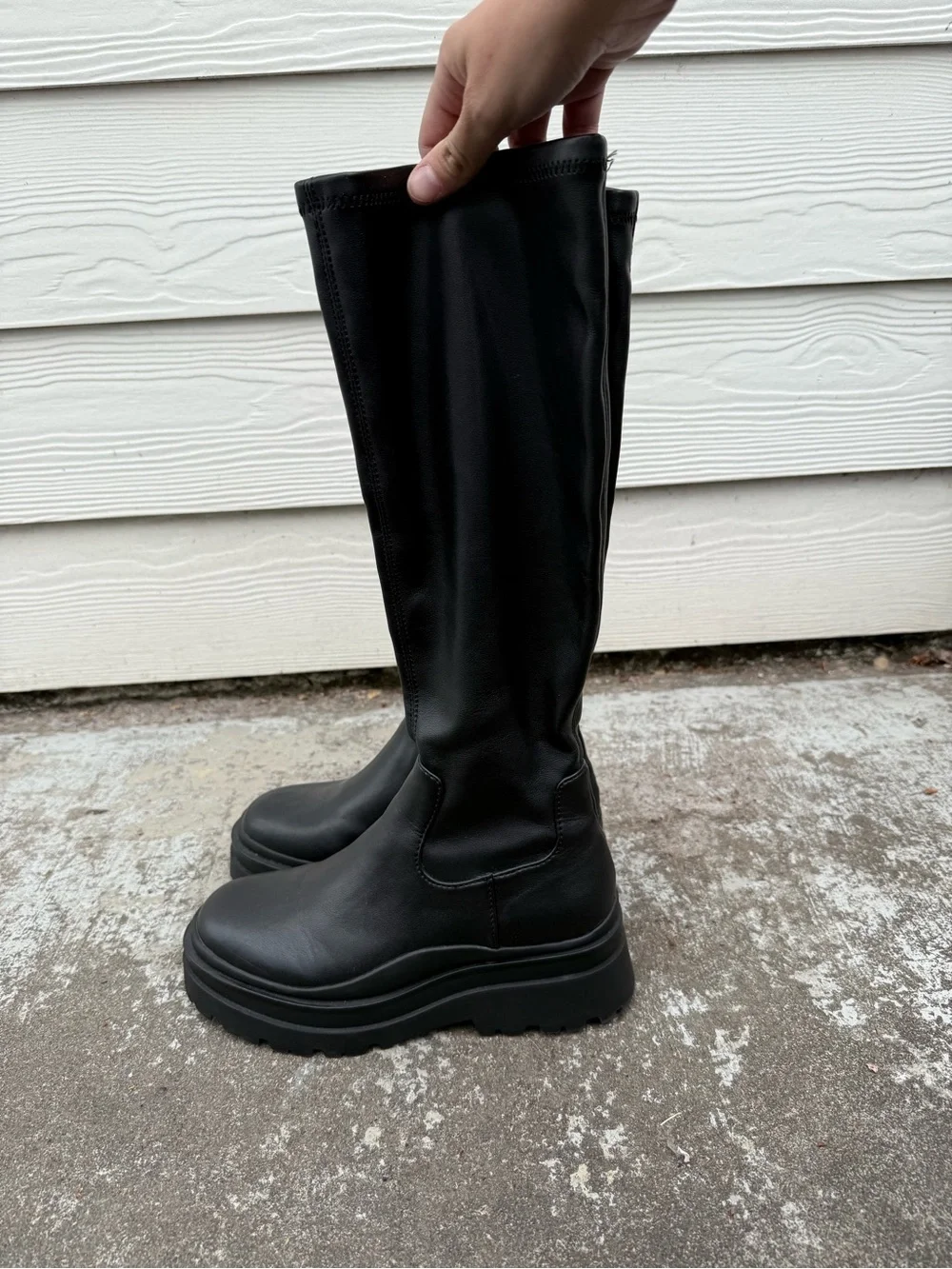 ALDO Black Platform Knee-High Boots